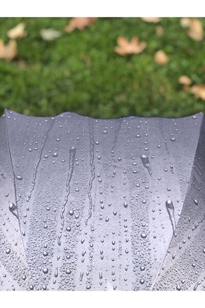 ELEVEN MARKETS Marlux Rüzgara Dayanıklı Su Damlacıklı Gri Rengi Kadın Şemsiye