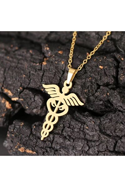 Redstone Store 925 Ayar Gümüş Hermes Caduceus Tıp Sembol Kolye