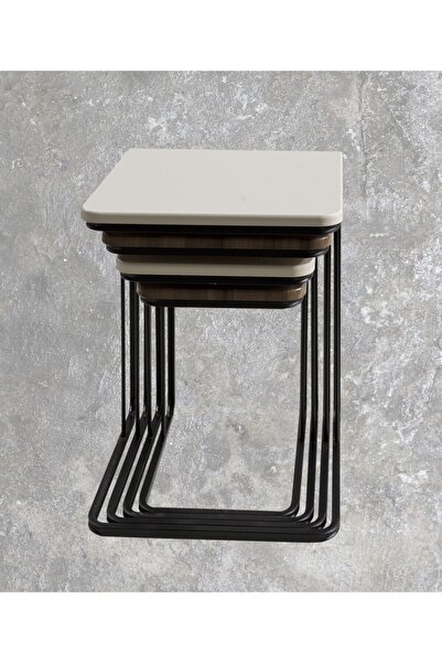 Veys Sehpa Statik Vegas Zigon Sehpa - - Krem - Kahve