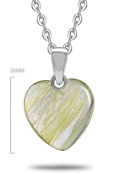 Tesbih Atölyesi Certified Heart Natural Crystal Quartz Stone Necklace