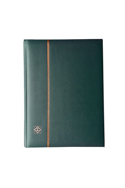 Leuchtturm دفتر طوابع 64 ورقة (A4 Comfort) غلاف أخضر، صفحة سوداء