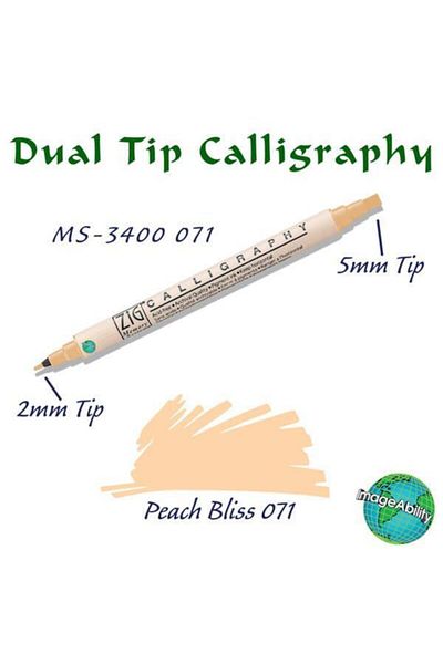 Zig Calligraphy Double End Calligraphy Pen 2mm + 5mm 071 Peach Bliss