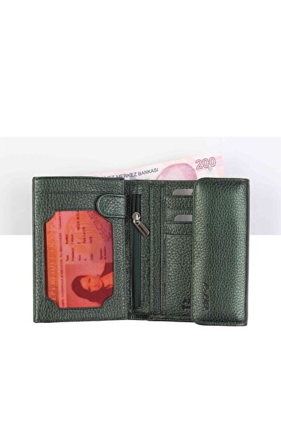 Aka Deri 445 Γυναικείο πορτοφόλι από 100% γνήσιο δέρμα Χακί