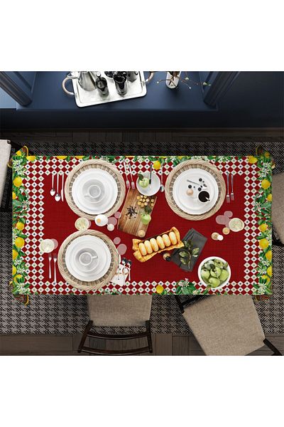 Adawall Colorful Lemon Patterned Tablecloth 160x220cm