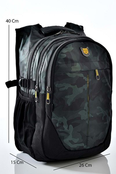 Serenity Relaxion Camouflage Pattern Αδιάβροχο Στήριγμα Πλάτης Κατασκευασμένο Καθημερινό & Σχολικό Σακίδιο με θήκη φορητού υπολογιστή