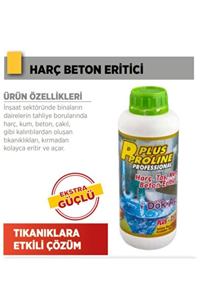PLUS PROLİNE Lavabo Açıcı, harç, beton Kum Eritici 1lt