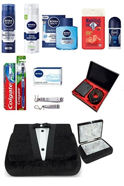 NIVEA Damat Söz Nişan Ceyız Sandıgı Bohca Seti - Cüzdan+kemer Set