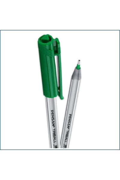 Pensan Triball 1.0 Mm Green Ballpoint Pen 12 Pieces