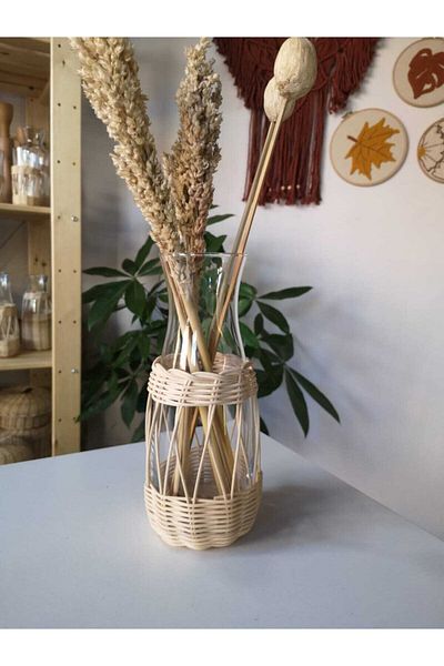 His Art Workshop Rattan Bamboo Vase