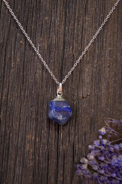 Dünya Doğal Taş Sodalite Stone Women's Necklace