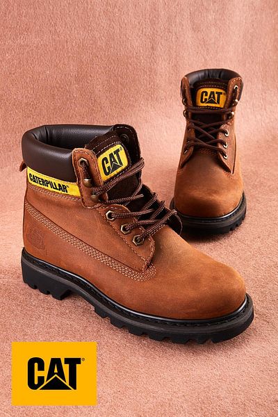 Caterpillar Χάλκινες Δερμάτινες Γυναικείες Μπότες & Μποτάκια Cat 0111000101