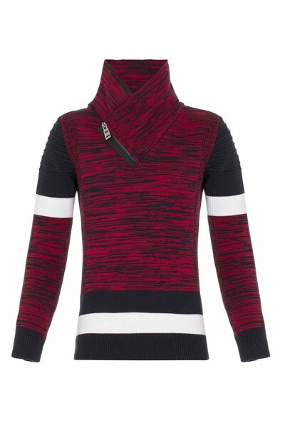 Cipo&Baxx Bp110 Red Shawl Collar Children's Sweater