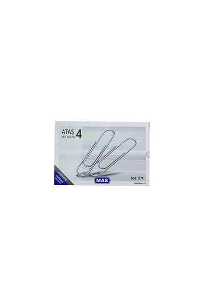 Mas Multipack - Paper Clip No:4 Nickel Coated 100 Pieces X 4