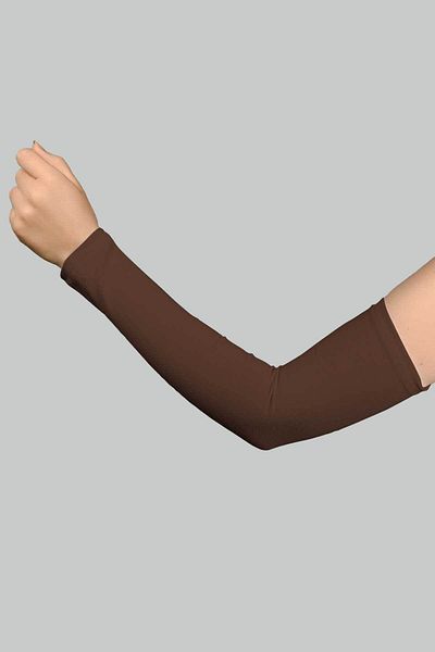 Altobeh Πρακτικό μανίκι προσευχής - Hijab χτενισμένο βαμβάκι, απλή σκούρα σοκολάτα