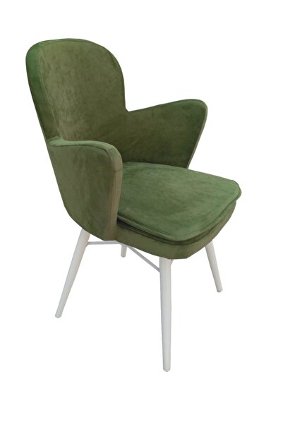 Evim-E Aksesuar Kelebek Poliüretan Kollu Giydirme Sandalye Beyaz Ayaklı