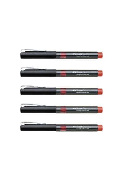 Faber-castell 5405 Needle Roller Pen 0.5 Mm Red 5 Pieces