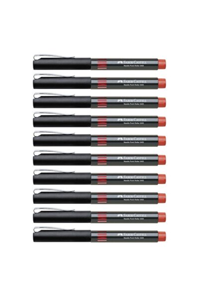 Faber Castell Faber-castell 5405 Iğne Uçlu Roller Kalem 0.5 Mm Kırmızı 10 Adet
