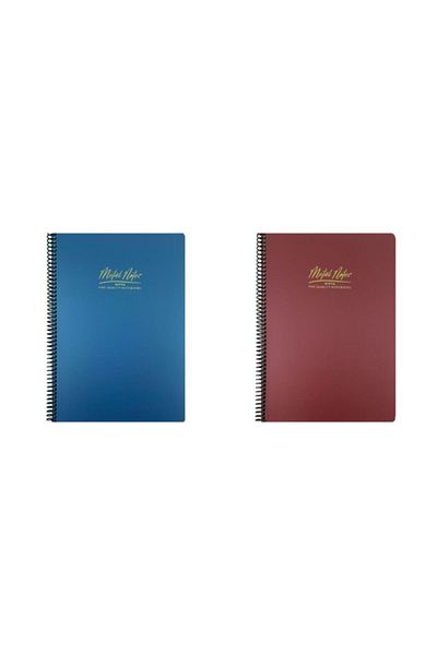 Gıpta Metal Notes A4 Caiet cu spirală Copertă Pp 80 coli Riglat 2 buc