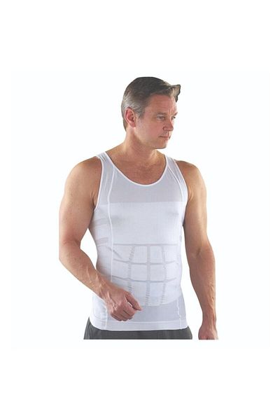 bejamonti Men's Black and White 2-Piece Corset Tank Top