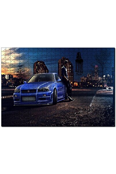Cakapuzzle Hızlı Ve Öfkeli Paul Walker Mavi Nissan 120 Parça Puzzle Yapboz Md...