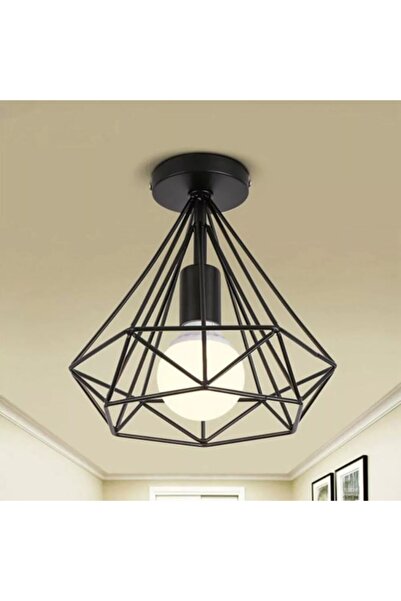 LİVORA LIGHTING Prizma Siyah Rustik Tekli Avize