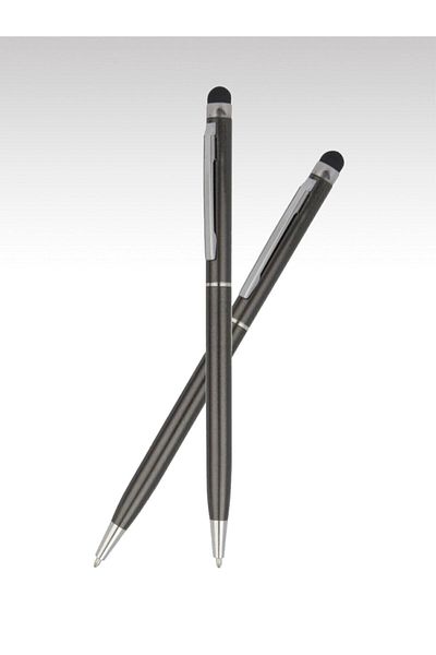 EGESTA Tablet/Phone Compatible Touch Point Blue Ballpoint Pen - Silver