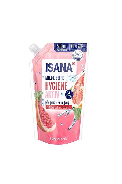ISANA 500 ml Refill Liquid Soap Hygiene Active Grapefruit
