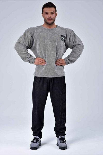 Big Sam Men's Gray Winter Bodybuilding Sweatshirt 4634