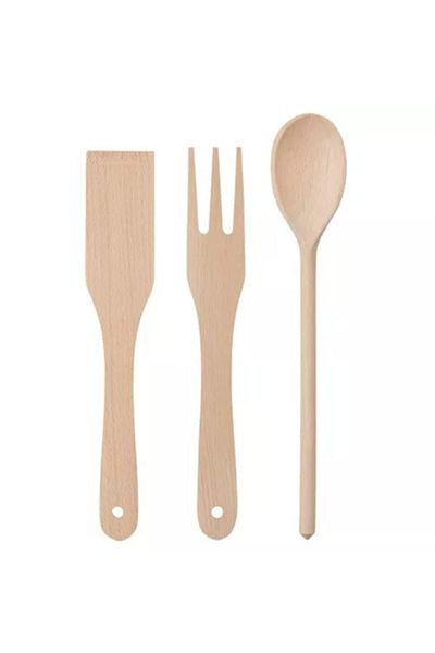 IKEA Solid Beech Set of 3 Kitchen Utensils