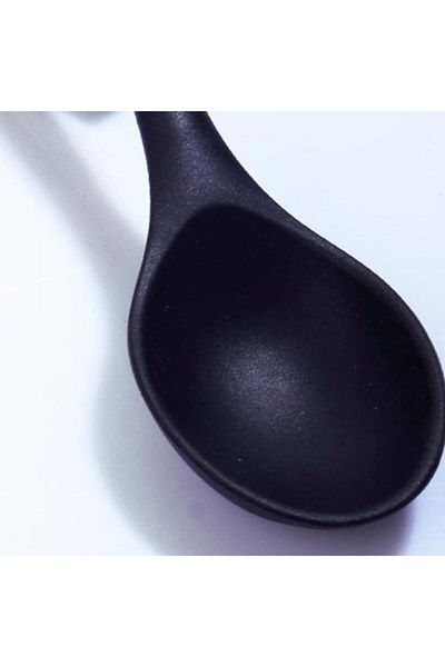 Kosova Bamboo Handle Silicone Serving Spoon - Black