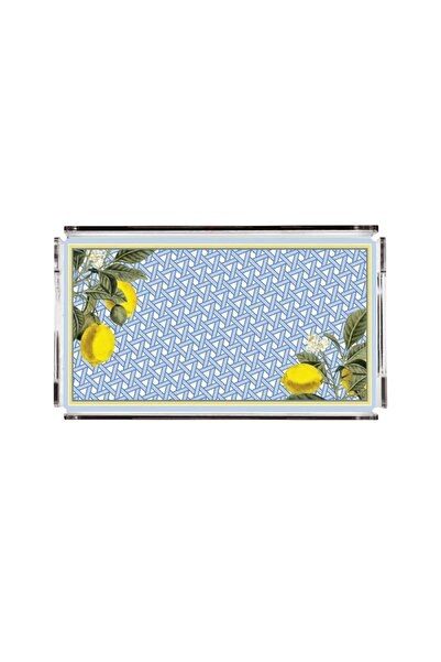 VİTELLİ Hazeran Limon Desenli 40x20 Pleksi Tepsi