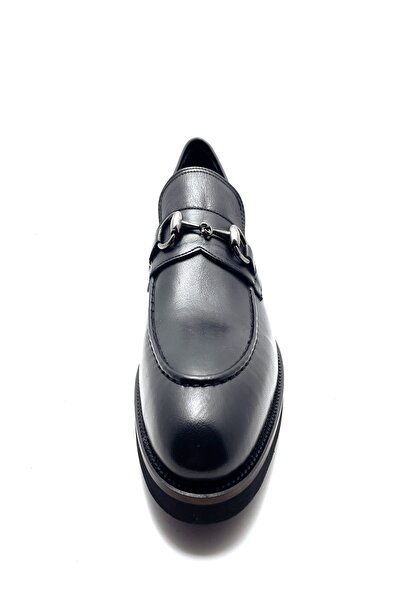 VEYİS USTA Önü Tokalı Kalın Taban Siyah