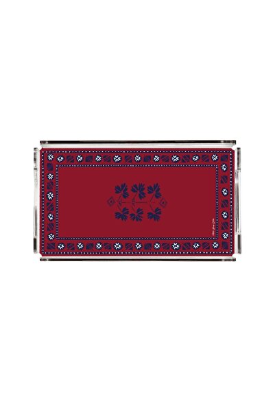 VİTELLİ Yağcıbedir Collection Kırmızı 40x20 Pleksi Tepsi