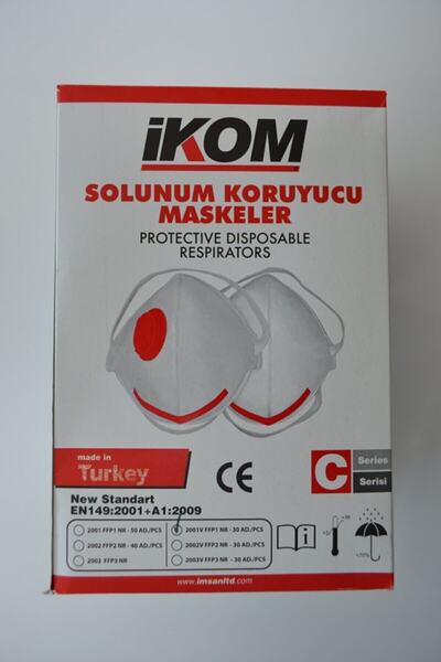 İkom N-95 Ffp2 Solunum Koruyucu Ventilli Maske 30 Adet