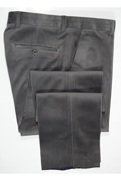 ELEYSE بنطلون بلباو كلاسيك رجالي مخمل مع جاردون من الداخل - رمادي - 48