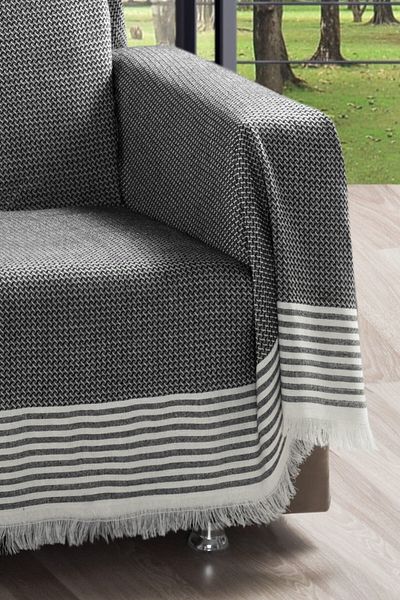 Vagonik Husă de canapea king size 180 X 300 canapea extensibilă cu brațe Royal - negru