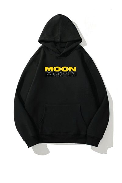 DEEPSENCE Men's Hooded Sweatshirt Moon Black