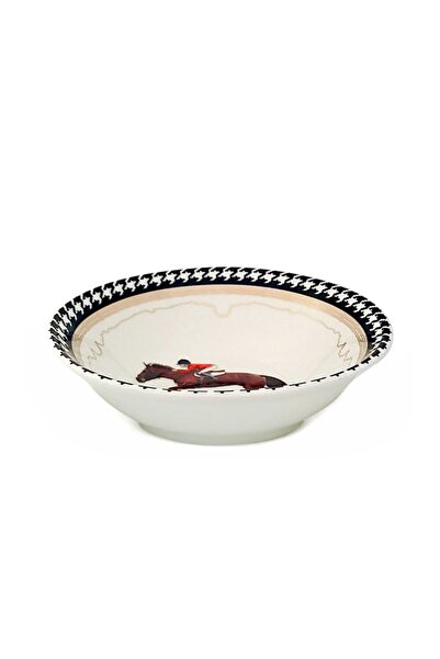 VİTELLİ Equestrian Kırmızı Ceketli Desenli Porselen Komposto Ve Salata Kasesi