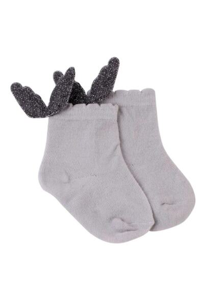 Soft and Baby Gray Glittered Angel Wings Socks