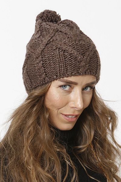 Vemod 51u Pompom Knitwear Knitted Beanie - Brown