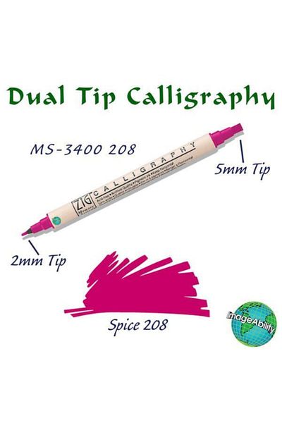 Zig Calligraphy Double Ended Calligraphy Pen 2 mm + 5 mm 208 Spice