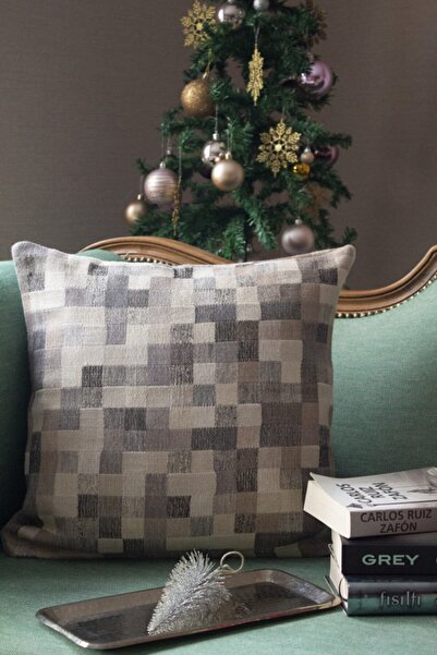 ZUA CONCEPT Kırlent/yastık Kılıfı Dama Desen Jakar Dokuma Özel Tasarım