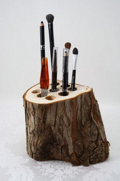Alyones Natural Log Pen Holder Brush Holder Pen Holder