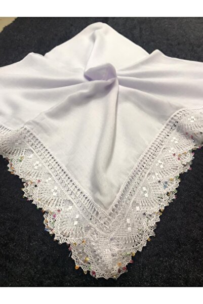 ALLURİNG Dört Kenarı Iğne Oyalı Boncuklu (boncukları El Işlemeli) Yazmalar