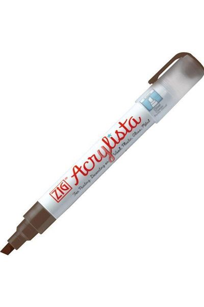 Zig Acrylist Marker Acrylic Painting Pen 6 Mm Cut Point Burnt Siena