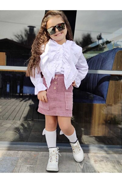 tunay moda قميص مرصع بحاشية مخملية