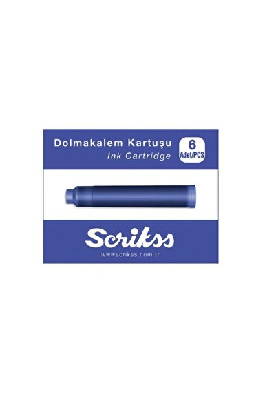 Scrikss خرطوشة قلم حبر مكونة من 6 قطع باللون الأزرق
