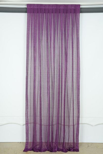 AKÇA TEKSTİL Narrow Skirt Purple Color Single Wing Ready Made Planted Pleated Background Curtain 75*260 Cm