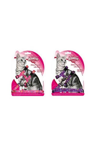 Pawise Patterned Chest Collar for Cats Purple-Pink P28002UP
