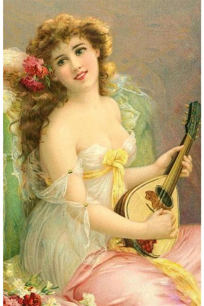 MARCEL SANAT Woman Playing Musical Instrument Marcel Art Diamond Mosaic Painting 38x58cm